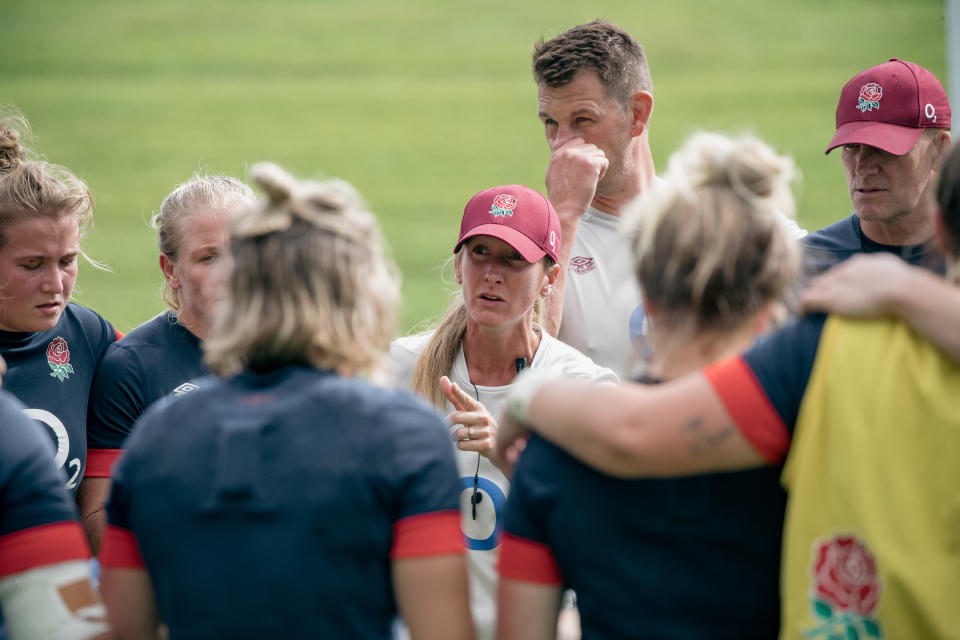 Meadows, a mum of two, coaches several mothers in the Red Roses squad including captain Marlie Packer