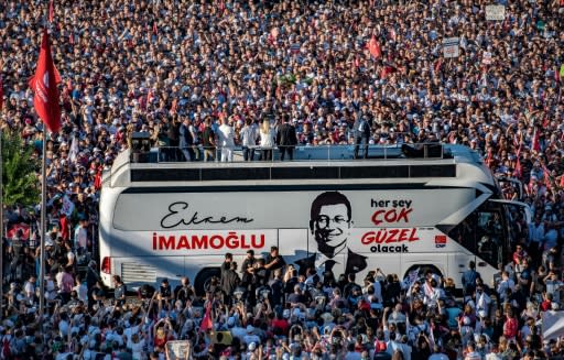 Huge crowds turned out for the inauguration of Istanbul's new mayor Ekrem Imamoglu