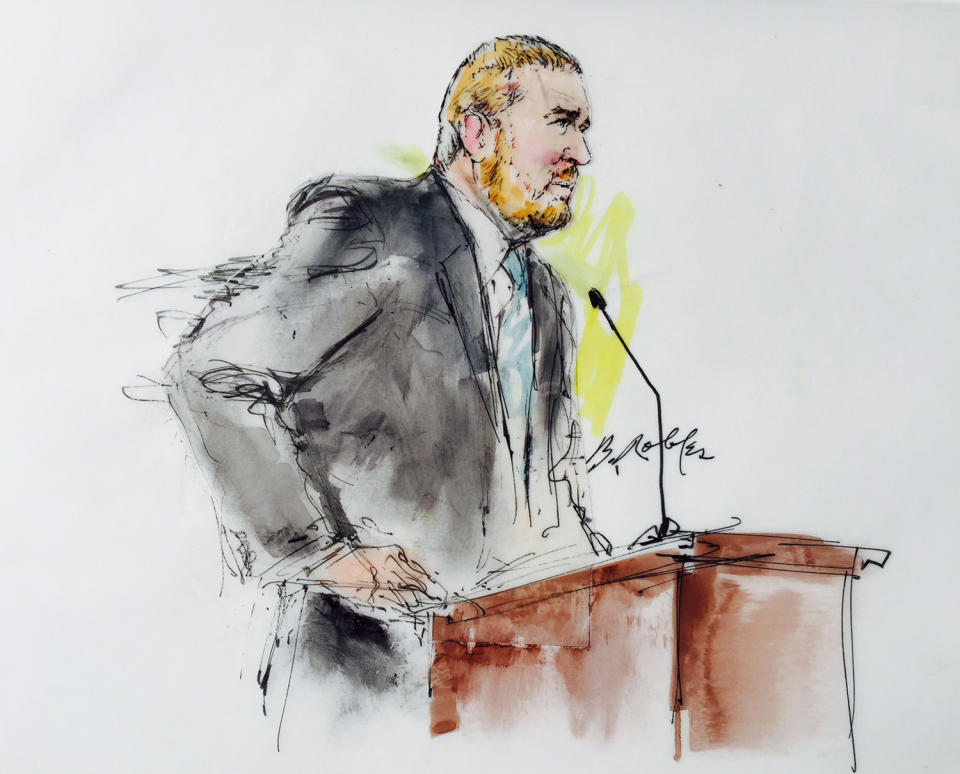 James Holmes' defence attorney Dan King speaks in Arapahoe County District Court in Denver