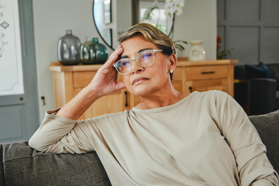 A woman staring in contemplation