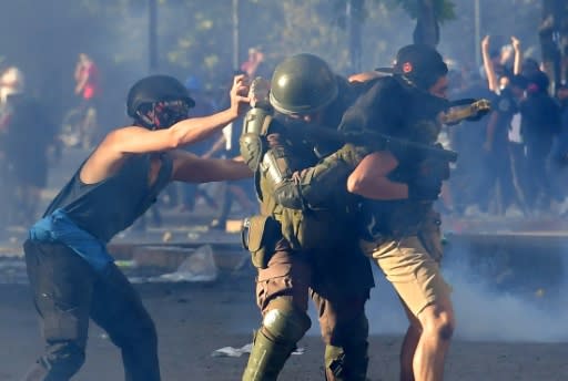 Nightly clashes have turned Santiago into a battleground