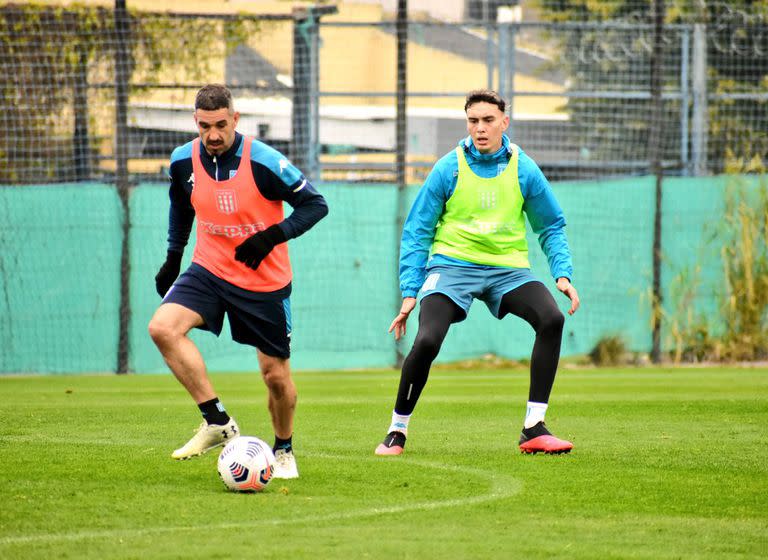 Lisandro López, de regreso en uno de los últimos entrenamientos en Racing antes del arranque del Torneo 2021