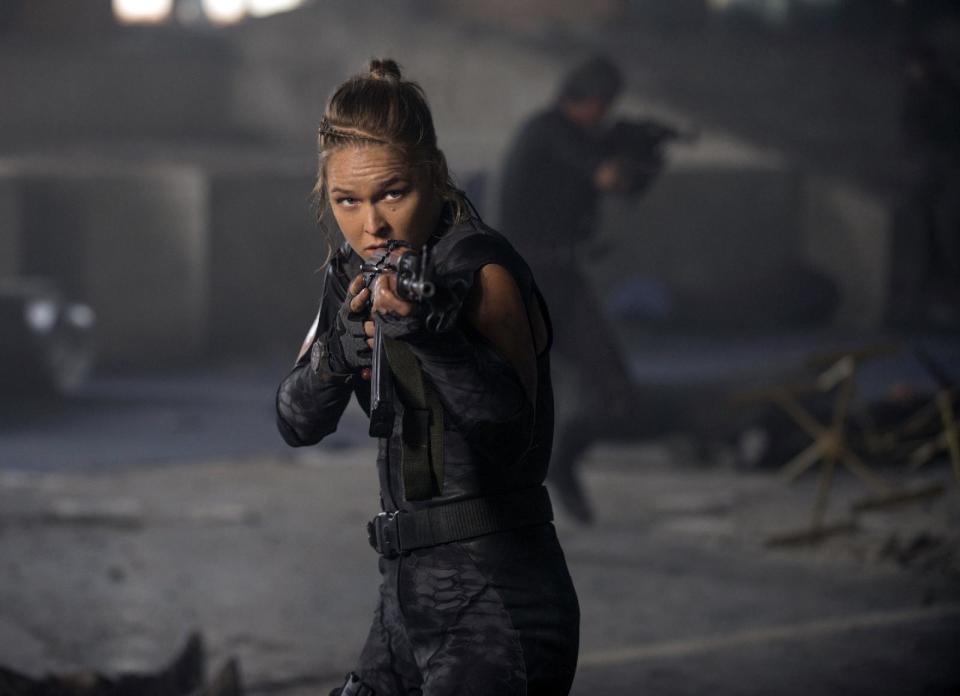 This image released by Lionsgate shows Ronda Rousey in a scene from 'Expendables 3' (Photo/Lionsgate)