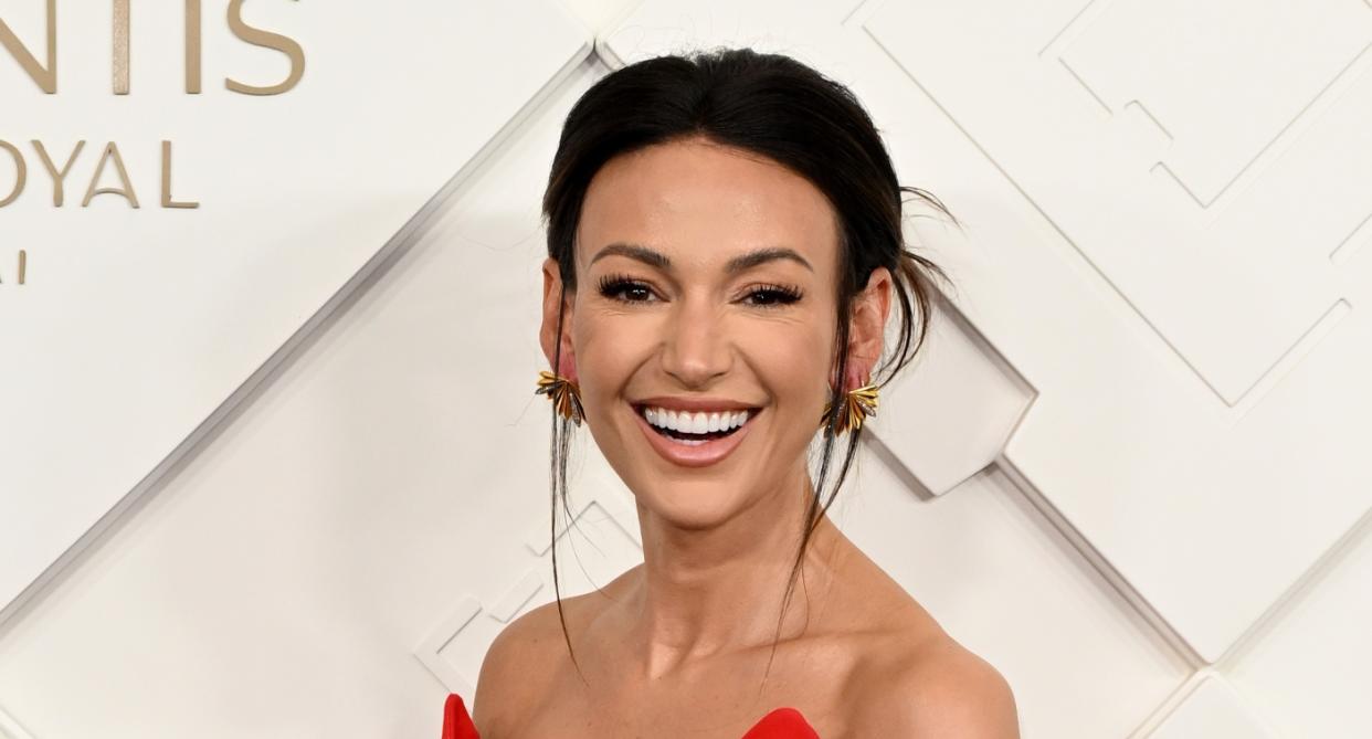 Michelle Keegan smiles in close up image. (Getty Images)