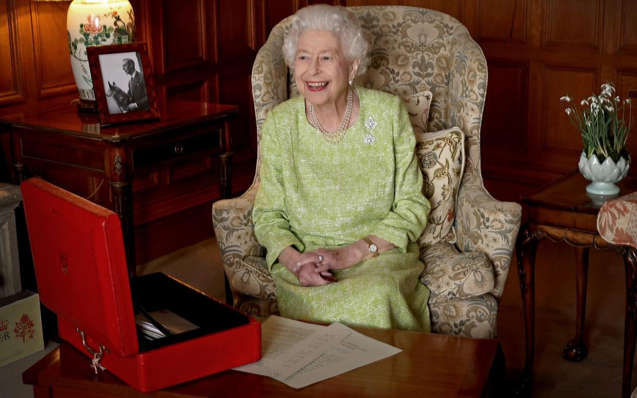 Queen Elizabeth with her red despatch box - Chris Jackson/Buckingham Palace via Getty Images/PA