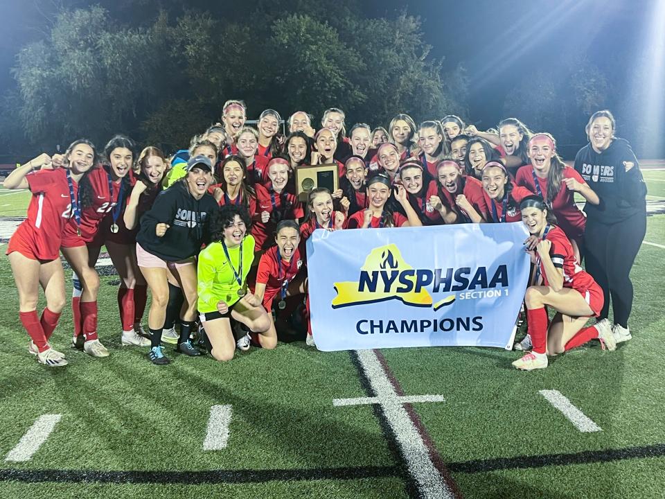 Somers defeated Horace Greeley, 3-1, to win the Section 1 Class AA title at Nyack High School on Oct. 28, 2023.