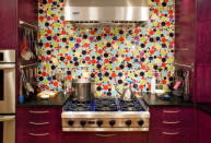 Use your splash back as an excuse for a feature wall in your kitchen! You could use colourful circular tiles to create a fun, interesting look.