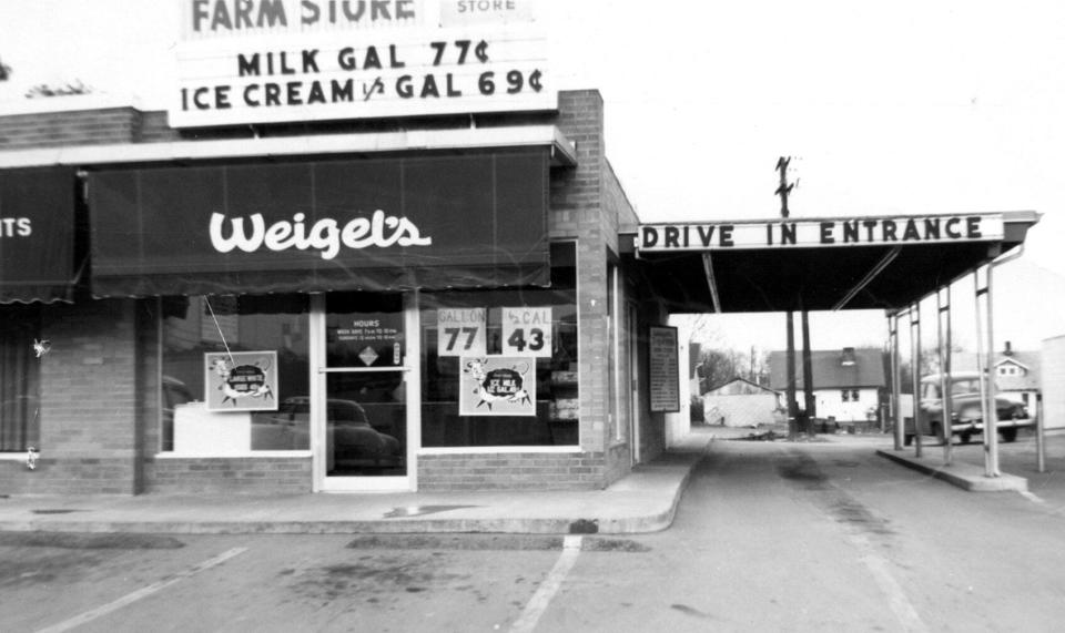 This store at 2910 Sanderson Road built in 1958 was the first Weigel’s Jug O’ Milk Farm Store and featured only one drive-through entrance.