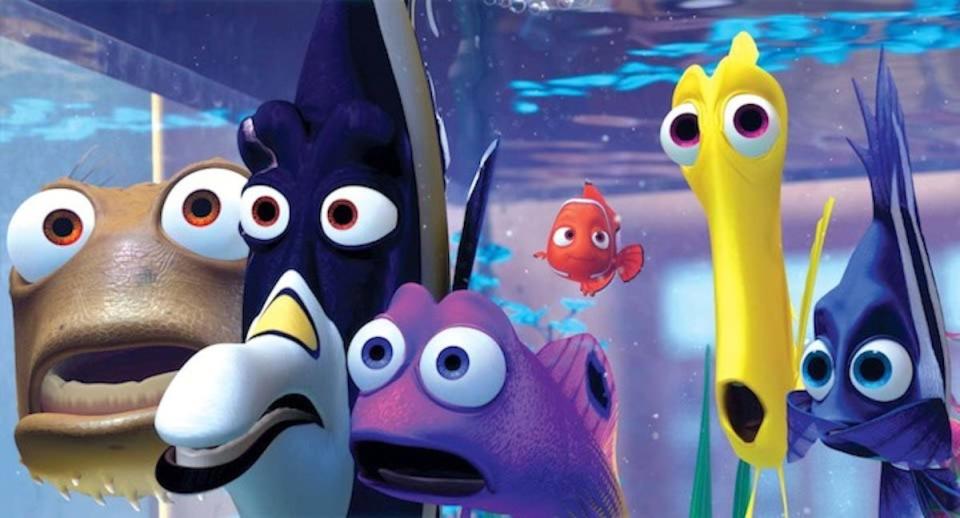 Disney pixar finding nemo shocked tank gang fishes