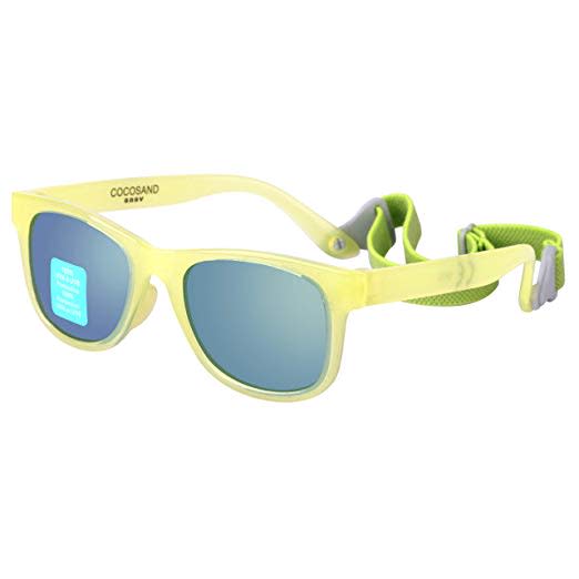 COCOSAND Toddler baby sunglasses with straps. BPA free, 0-24 months. 100% UVA, UVB protection. 