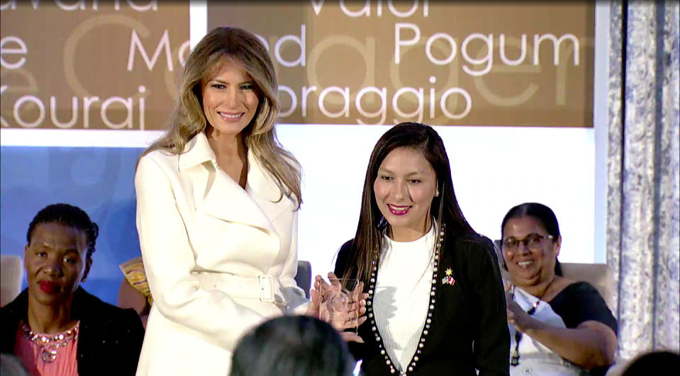 Melania Trump presented awards to 13 women at the International Women of Courage Awards on Wednesday. (Photo: Department of State)