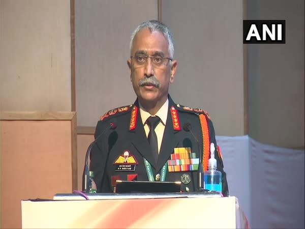 Army chief General Manoj Mukund Naravane speaking at the Armed Forces Veterans Day meet on Thursday.