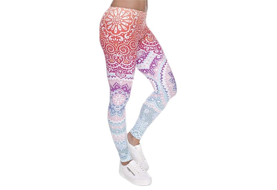 Ndoobiy Women's Printed Leggings Full-Length Regular Size Workout Legging. (Photo: Amazon)