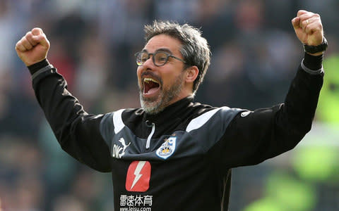 David Wagner celebrates for Huddersfield - Credit: Reuters