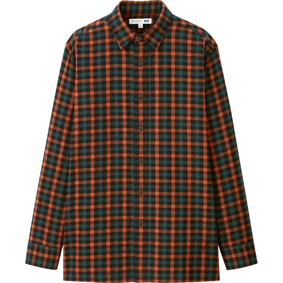 MEN FLANNEL CHECKED LONG-SLEEVE SHIRT (JW ANDERSON)