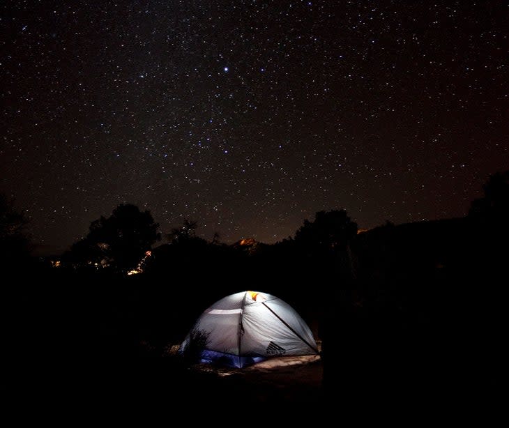 Camping under the stars in Arches National Park