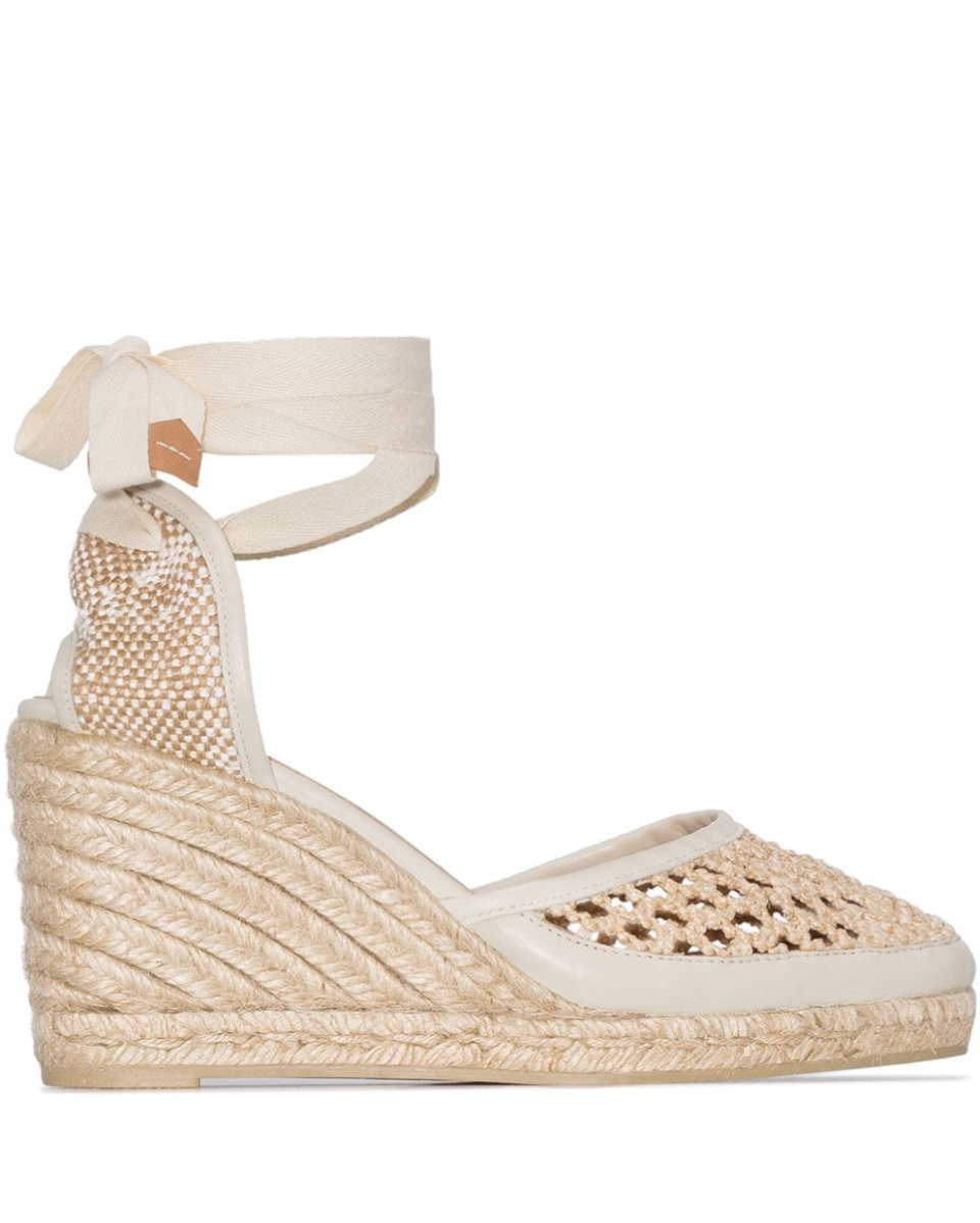 Carola 80mm crochet wedge espadrilles. Image via Farfetch.