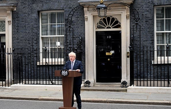 <div class="inline-image__caption"><p>Boris Johnson resigned as British prime minister and the leader of the Conservative Party in a statement to the country on Thursday.</p></div> <div class="inline-image__credit">Li Ying/Xinhua via Getty Images</div>