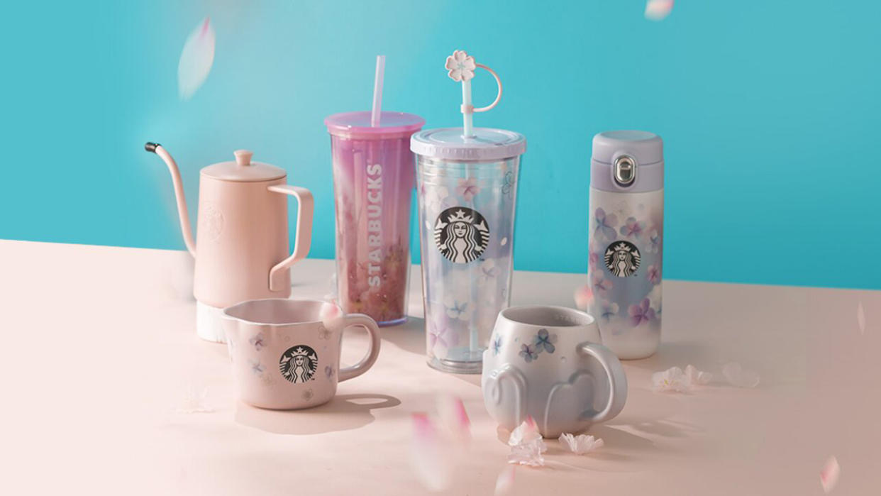 Starbucks Singapore's Cherry Blossom 2023 collection. (Photo: Starbucks SG)