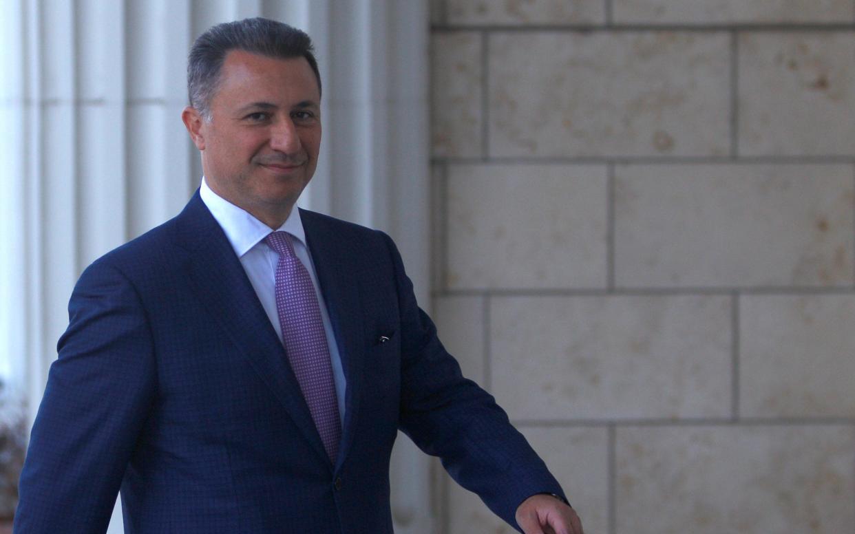 Former Macedonian prime minister Nikola Gruevski has surfaced in Budapest (file photo)  - REUTERS