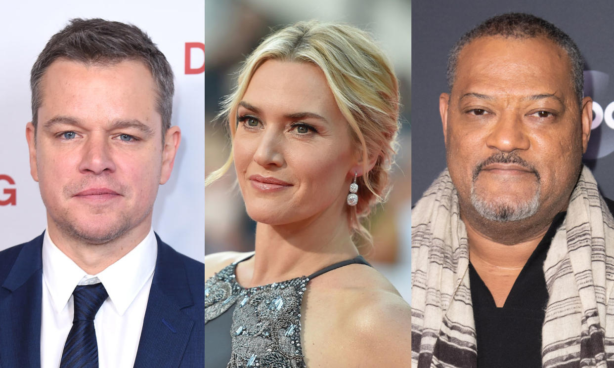 "Contagion" stars Matt Damon Kate Winslet and Laurence Fishburne are warning people about the coronavirus. (Photo: Getty Images)