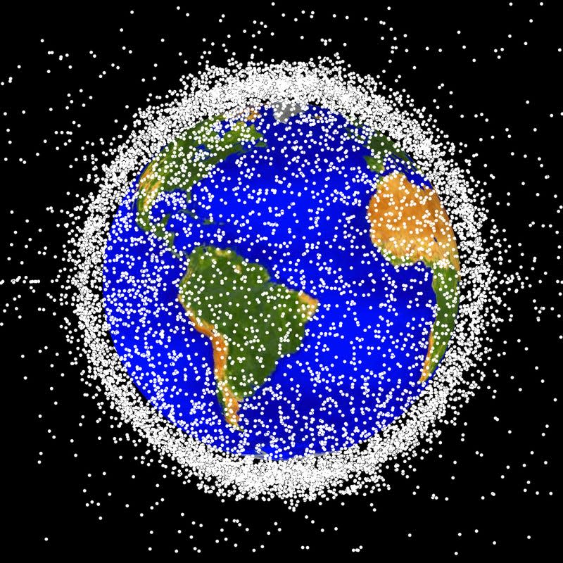 Graphic of debris in Low Earth Orbit