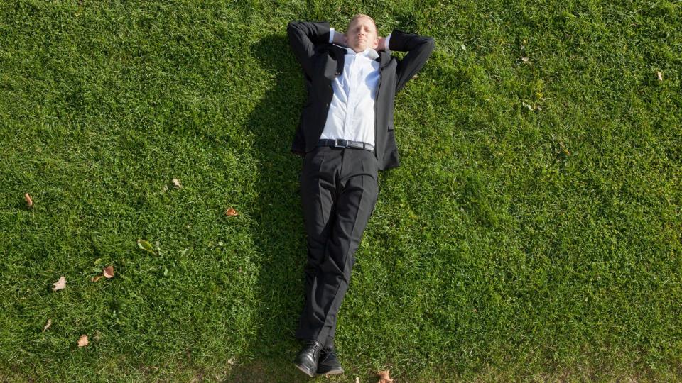 Man lying on grass
