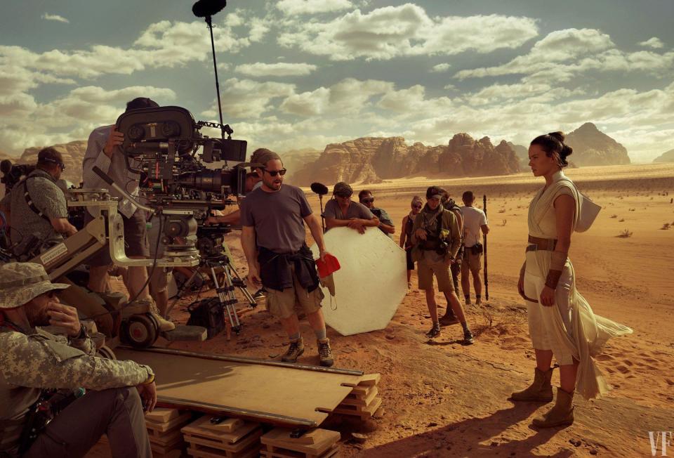 Rey on set of Star Wars: The Rise of Skywalker