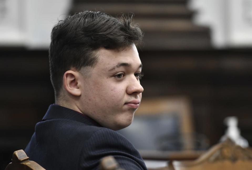 <div class="inline-image__caption"><p>Kyle Rittenhouse listens as his attorneys speak to the judge during his trial at the Kenosha County Courthouse on Nov. 2, 2021 in Kenosha, Wisconsin.</p></div> <div class="inline-image__credit">Sean Krajacic/Pool via Getty</div>