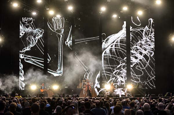 Def Leppard onstage at Bramall Lane, Sheffield