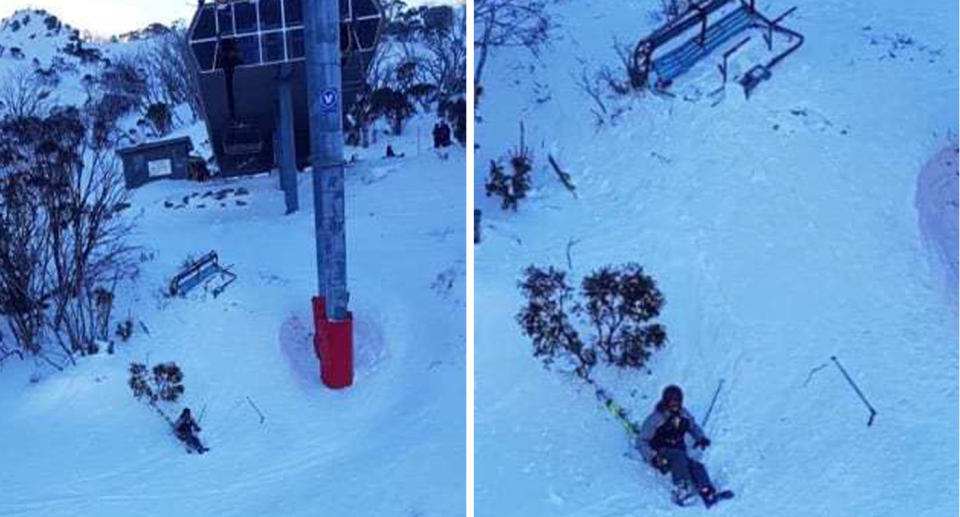 The accident was captured by fellow skiers on the lift. Source: Snowbest.com