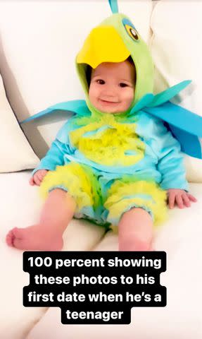 <p>Kate Chastain Halloween</p> Kate Chastain's son Sullivan dressed for Halloween