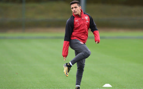Alexis Sanchez in training - Credit: Getty images