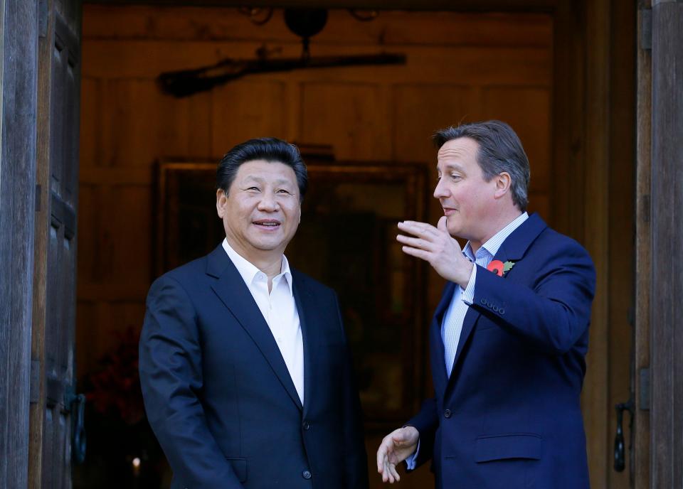 Then prime minister David Cameron welcomes Chinese President Xi Jinping to his Buckinghamshire country retreat Chequers (Kirsty Wigglesworth/PA) (PA Archive)
