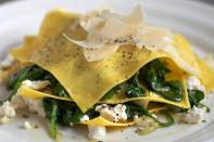 <p>This super-easy recipe still looks super fancy (and will be a hit with kids too). <a rel="nofollow noopener" href="https://www.olivemagazine.com/recipes/vegetarian/open-spinach-and-ricotta-ravioli/" target="_blank" data-ylk="slk:Here’s the recipe;elm:context_link;itc:0;sec:content-canvas" class="link ">Here’s the recipe</a>. [Photo: Olive Magazine] </p>