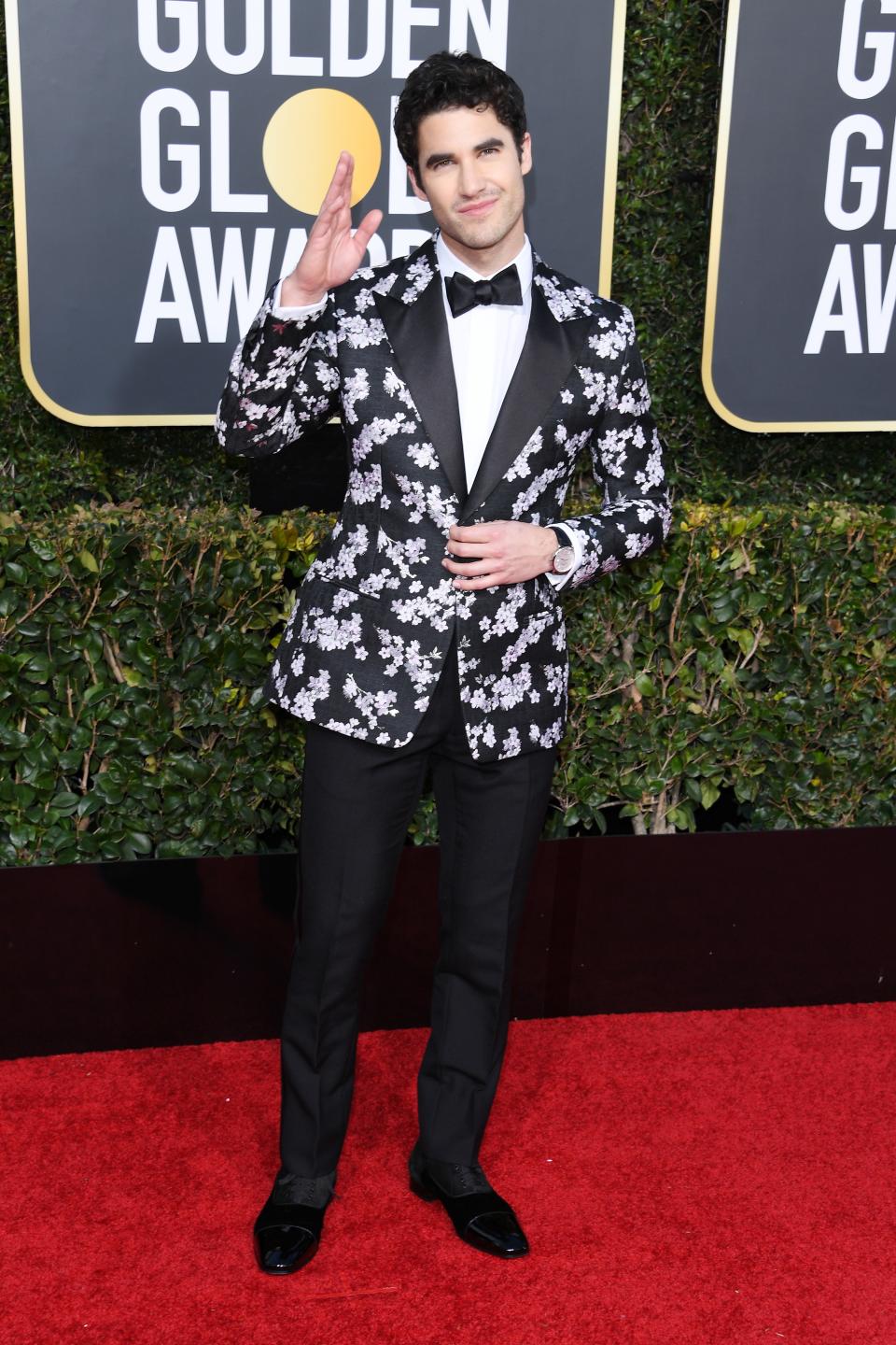 <h1 class="title">Darren Criss in Dior Men and Christian Louboutin shoes</h1><cite class="credit">Photo: Getty Images</cite>