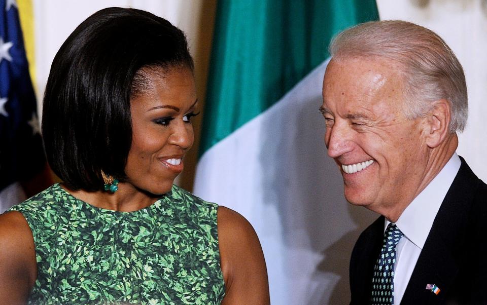 It is thought that Mrs Obama has been absent from Joe Biden's campaign partly due to her supporting Kathleen Buhle, Hunter Biden's ex-wife