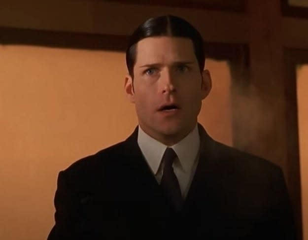 Crispin Glover as the Thin Man is spotted at a party in "Charlie's Angels"