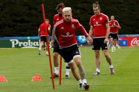 Football Soccer - Euro 2016 - Wales Training - COSEC Stadium, Dinard, France - 28/6/16 Aaron Ramsey during a Wales training session REUTERS/Gonzalo Fuentes
