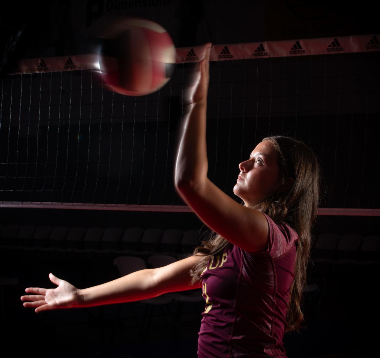 Lexi Gin from Brebeuf Jesuit High School is photographed for the 2024 IndyStar Girls Volleyball Super Team on Tuesday, August. 6, 2024, at The Academy Volleyball Club in Indianapolis.