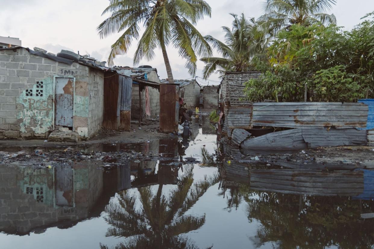 A flooded street in the Praia Nova neighborhood of Beira, Mozambique