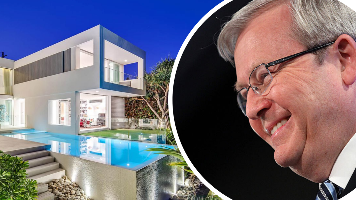 Kevin Rudd has been revealed as the buyer of Pat Rafter's former $17 million Noosa pad. Source: Getty/Realestate.com