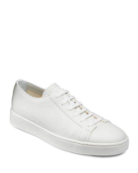 Men's Clean Iconic Leather Low-Top Sneakers