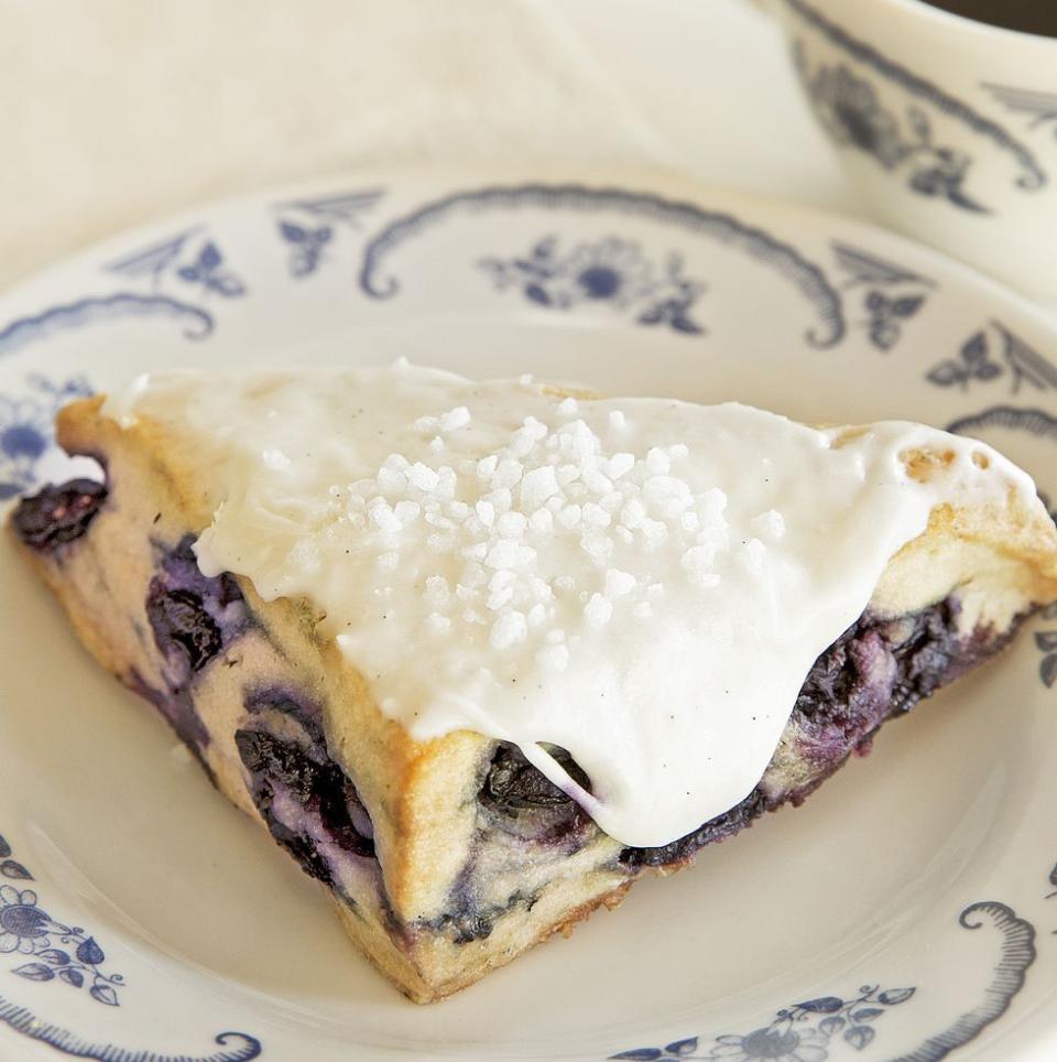 Blueberry Scones with Vanilla Icing