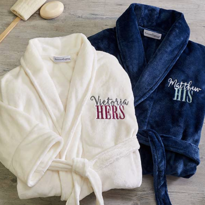 His or Hers Embroidered Luxury Fleece Robes