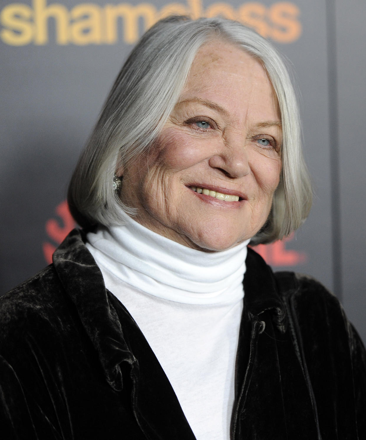 FILE - Louise Fletcher, a cast member in "Shameless," poses at the premiere of the second season of the Showtime television series in Los Angeles, Jan. 5, 2012. Fletcher, a late-blooming star whose riveting performance as the cruel and calculating Nurse Ratched in “One Flew Over the Cuckoo's Nest” set a new standard for screen villains and won her an Academy Award, died Friday, Sept. 23, 2022, at age 88. (AP Photo/Chris Pizzello, File)