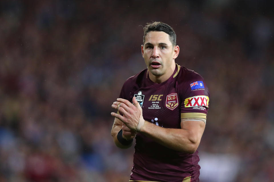 Billy Slater looks on before State of Origin.