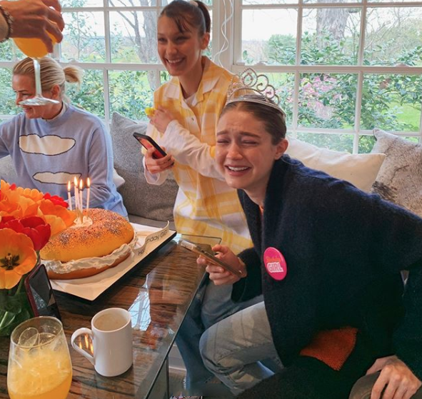 Gigi sipped on a coffee as the others indulged in some mimosas. Photo: Instagram/gigihadid
