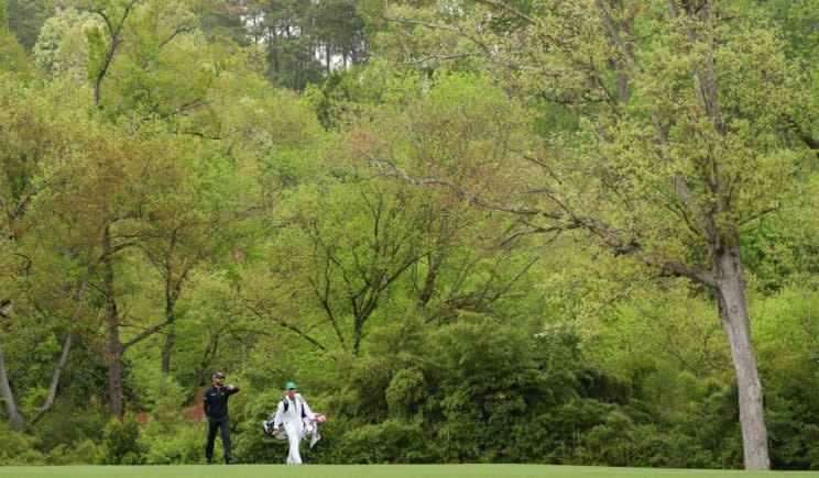 It’s pretty, but it’s no honeymoon: Adam Hadwin in Augusta. (Getty)