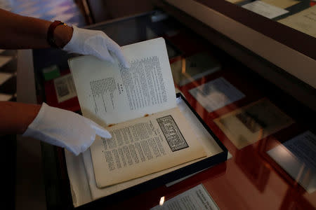 Exhibits are seen at the War Poets Collection at Craiglockhart, Edinburgh, Scotland, Britain, August 11, 2017. Picture taken August 11, 2017. REUTERS/Russell Cheyne